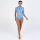 Short Sleeve Swimsuit - Deep Sea Coral - Women