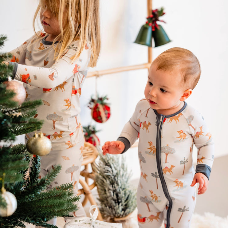 Matching Christmas pyjama sets for kids