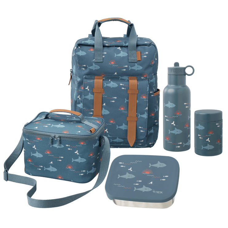 full school set with shark print