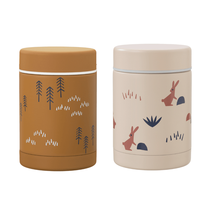 food containers for kids in cream and mustard