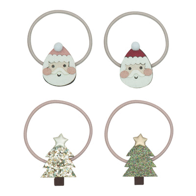 santa and tree christmas hair ponies accessories 