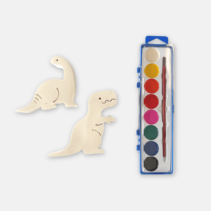 gypsum paint set party favour dinosaur