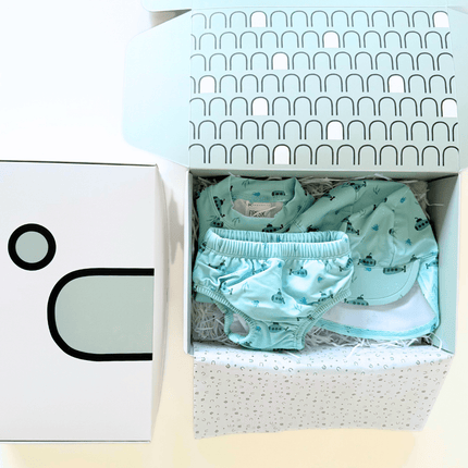 blue submarine uv protected fresk swimwear gift box 