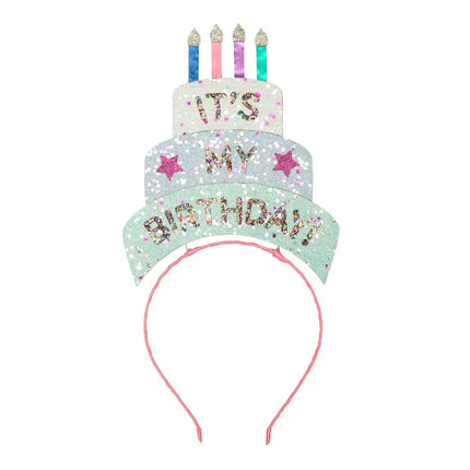 glittered birthday cake headdress