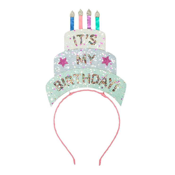 glittered birthday cake headdress