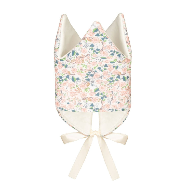 Floral crown with a bow on a white background