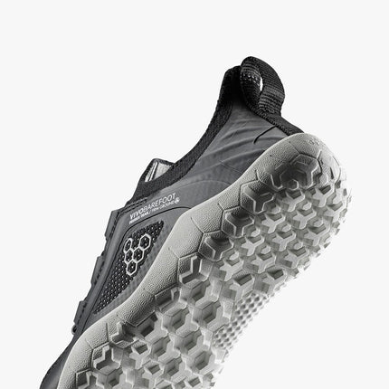 Close-up picture of a black sneakers for kids