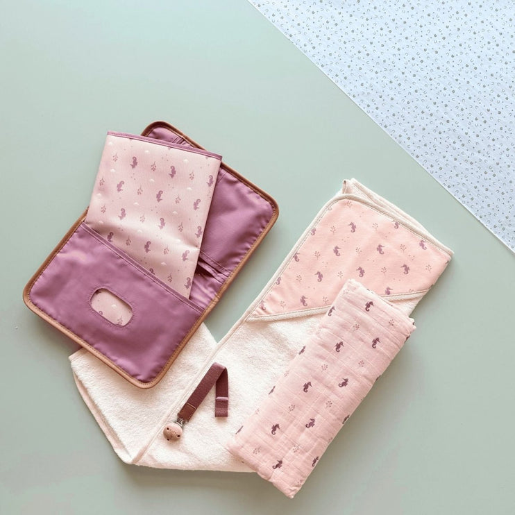 organic baby towel, personalised, diaper pouch