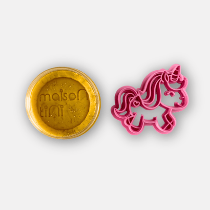 yellow playdough set unicorn cutter party favour kids sensory play