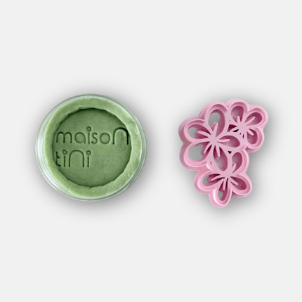 sage green playdough set flower garden cutter party favour kids sensory play