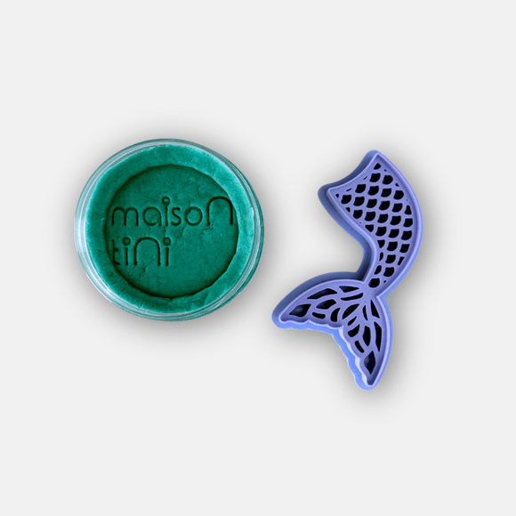 green blue playdough set mermaid cutter party favour kids sensory play