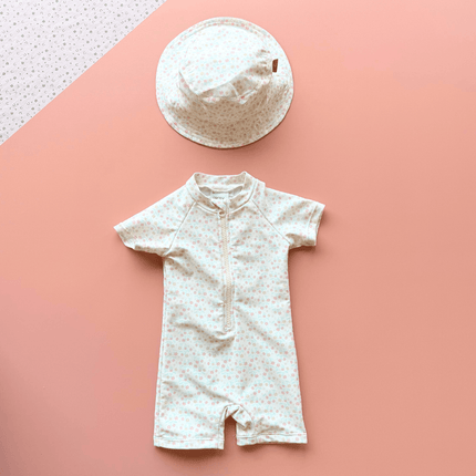 baby kids girls flowers swimwear set uv protected 