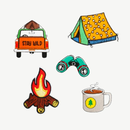 camping theme iron on patches