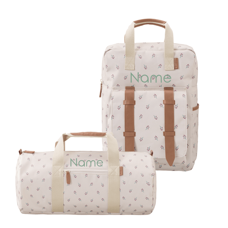 Personalized school bags in berries print