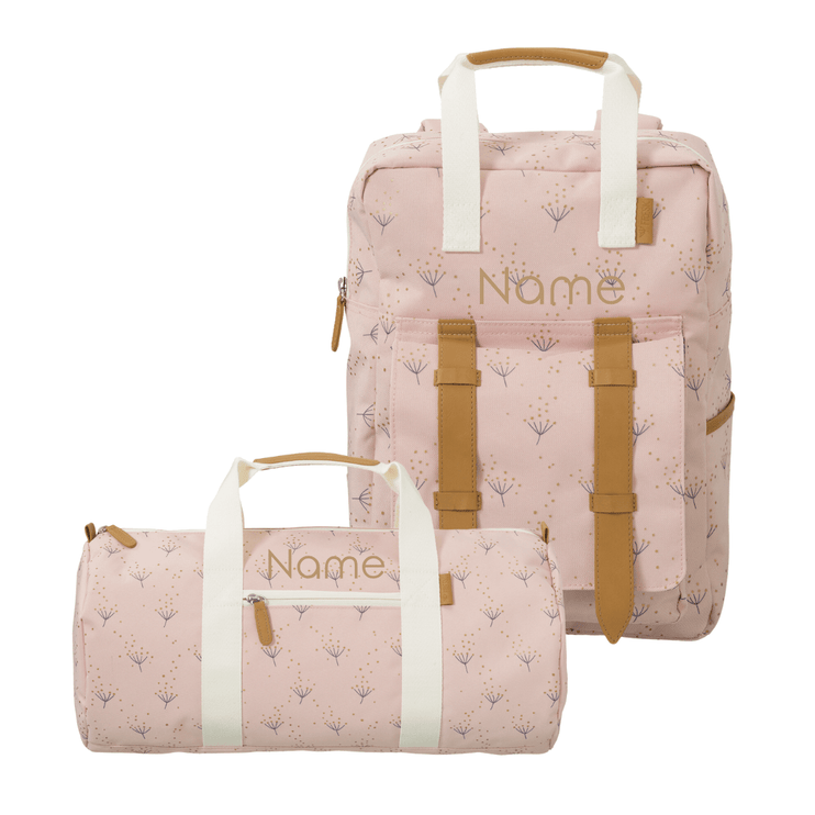 Personalized school bags in floral print