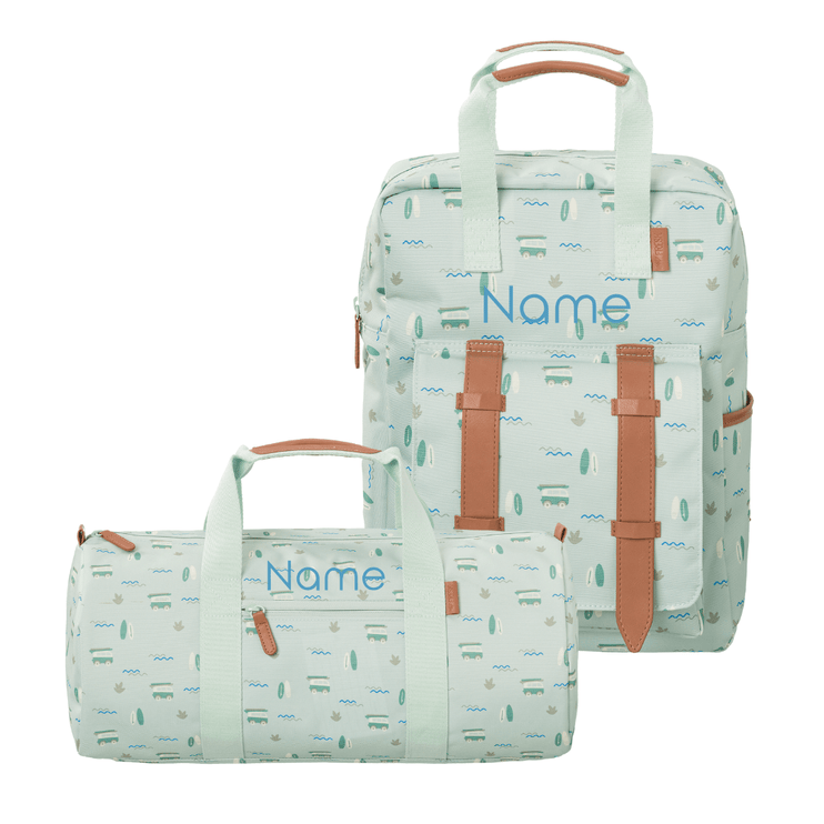 Personalized school bags in surfing print