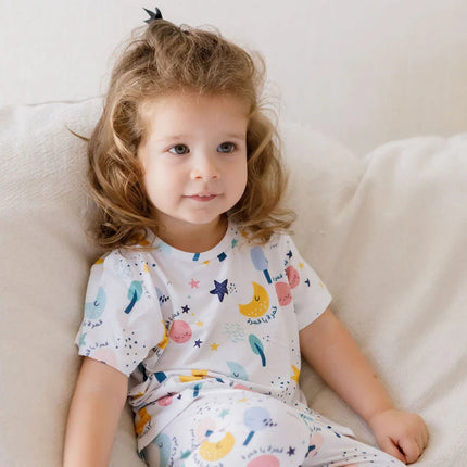 Girl wearing Amara short sleeve pajama