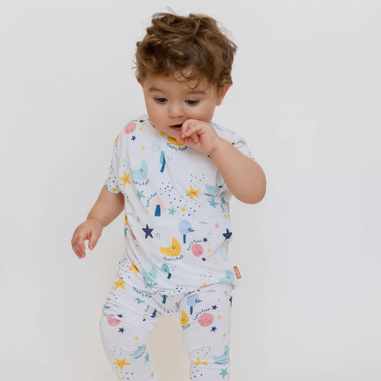Baby wearing Amara short sleeve pajama