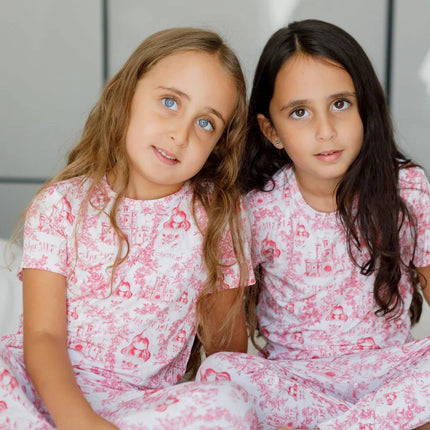 Girls wearing Amira short sleeve pajama