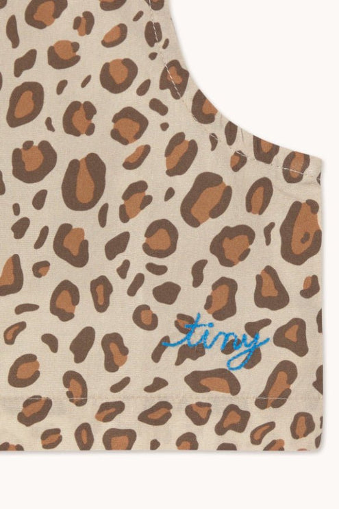 Leopard print top with 'tiny' embroidered print