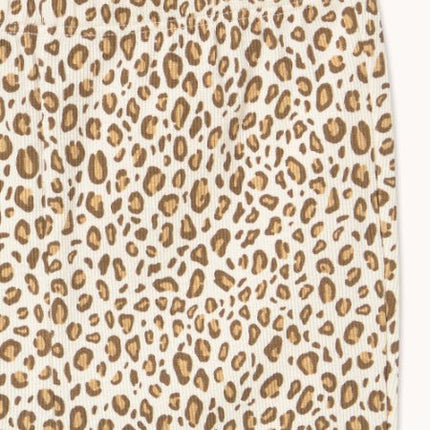 Light cream pant with leopard print 