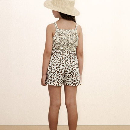 Light cream top with leopard print