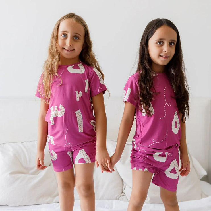 Girls wearing Arqam short sleeve pajama