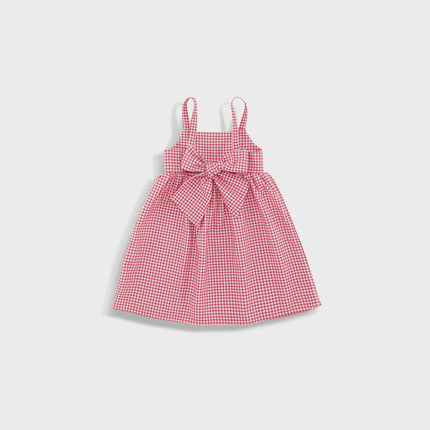 Red and white checkered dress with a bow detail on the back