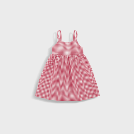 Red and white checkered dress 