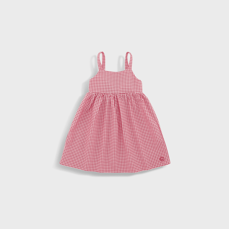 Red and white checkered dress 
