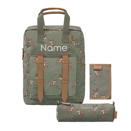 Personalized school bags set in deer pattern