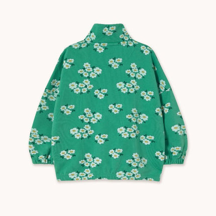 Emarald mockneck sweatshirt with blossoms print