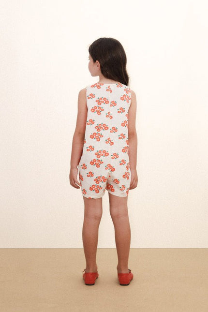 Off-white romper short with blossoms print