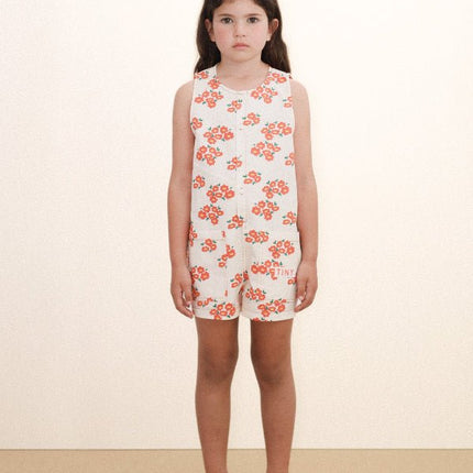 Off-white romper short with blossoms print