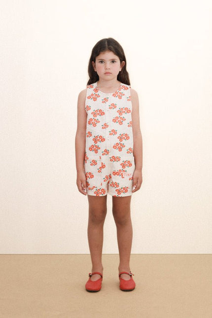 Off-white romper short with blossoms print