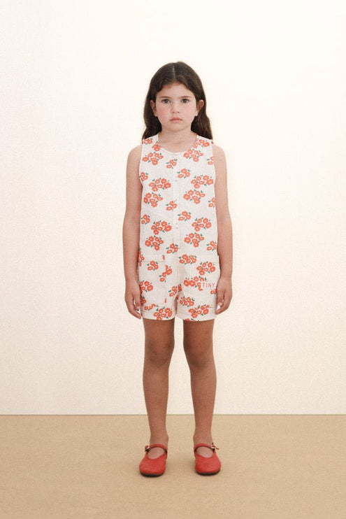Off-white romper short with blossoms print