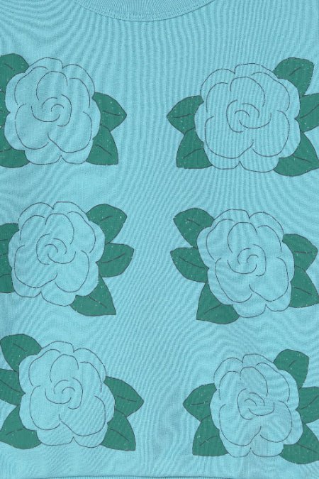 Light cyan sweatshirt with flower print