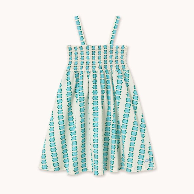 Off white dress with blue flowers