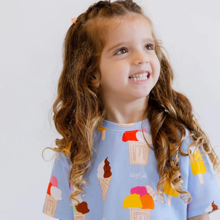 Girl in Boza short and shirt