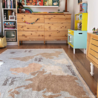 Vintage Map Washable Rug