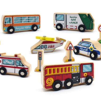 arabic learning cars vehicles wooden toy kids gift