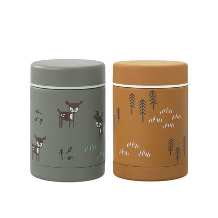 Two Food Jars in Deer Olive and Wood Spruce
