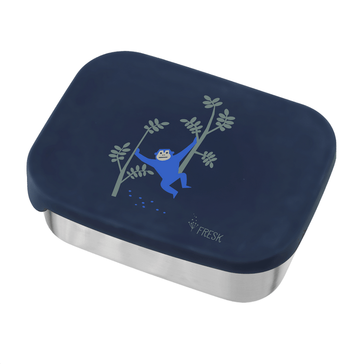 stainless lunchbox from fresk with monkey print