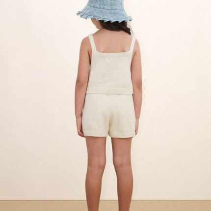 Light cream crop top with flower print backview