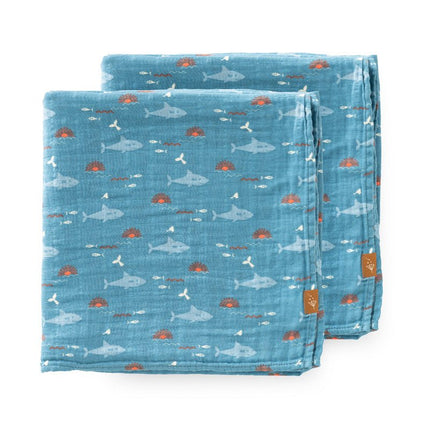 Swaddle with shark patterned