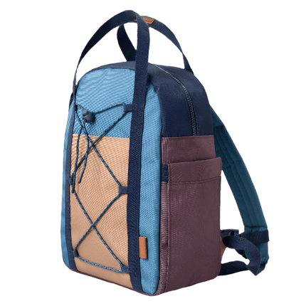 side angle of fresk large backpack outdoor blue shadow