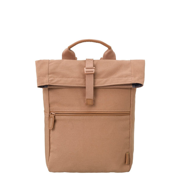 Brown backpack on a white background
