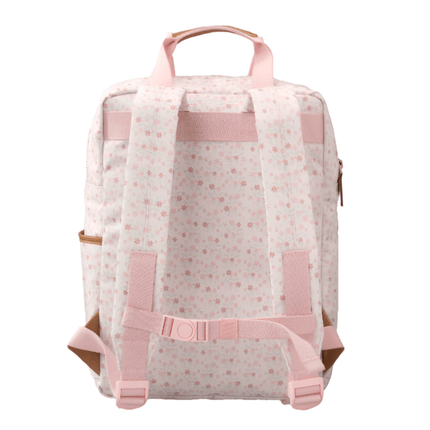 back style of the large backpack in garden flowers rint