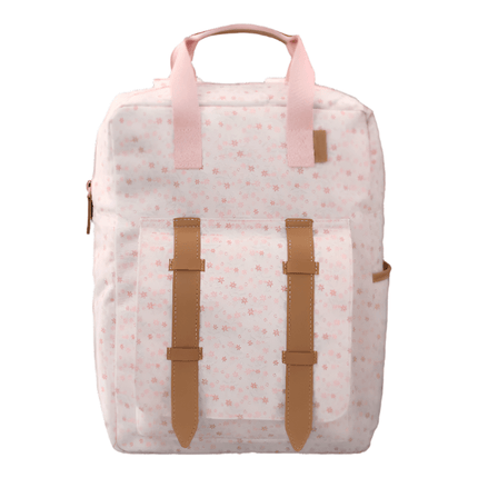 Large backpack in garden flower print pattern