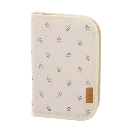 beige pencil case set with berries print 